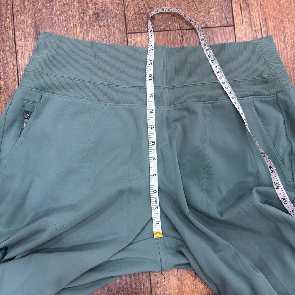 Athleta Women's L Soft Venice High Rise Wide Leg Sage Green Zip Pockets READ - Picture 9 of 11